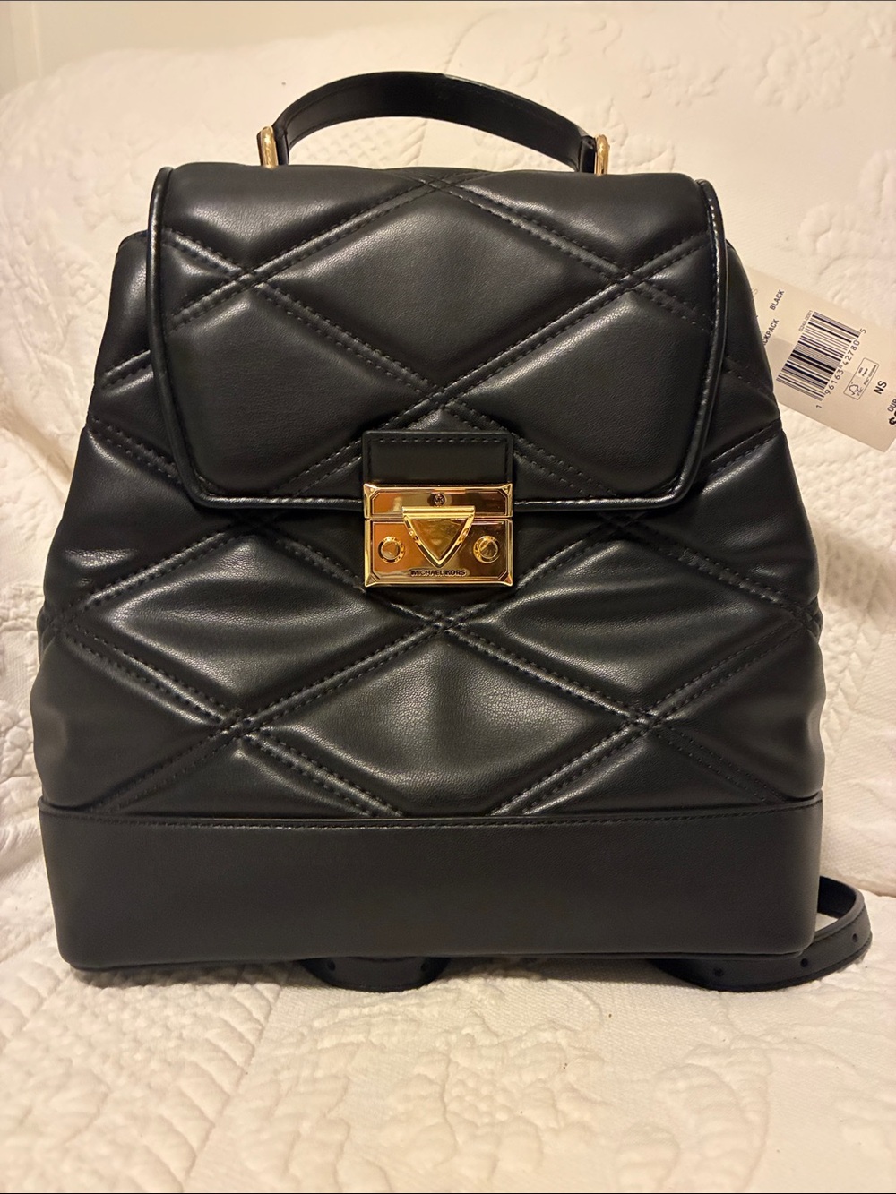 Gorgeous Michael Kors Black Quilted Backpack with Gold-Tone Hardware- NWT